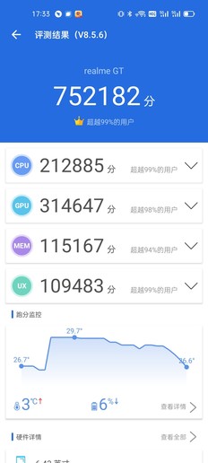 安兔兔跑分 realme真我GT评测:软硬件齐升级 全新性能旗舰来了