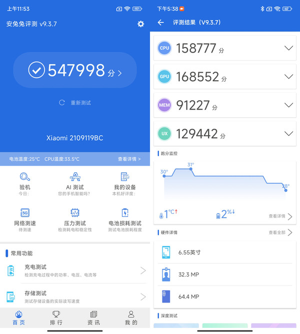 小米Civi 1S安兔兔跑分 值得所有美好女性拥有的“小秘密”:小米Civi 1S评测